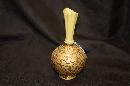 gold decorated bulbous bottom pottery vase