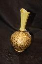 gold decorated bulbous bottom pottery vase