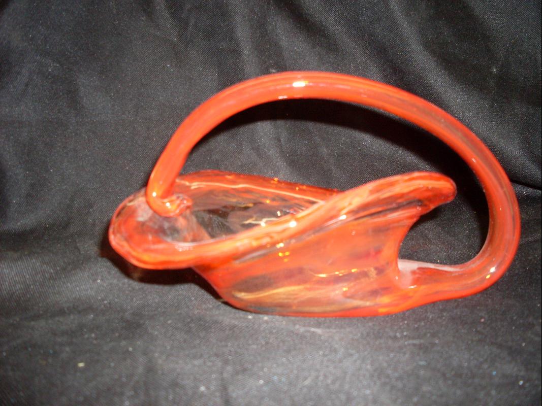 red dish with handle