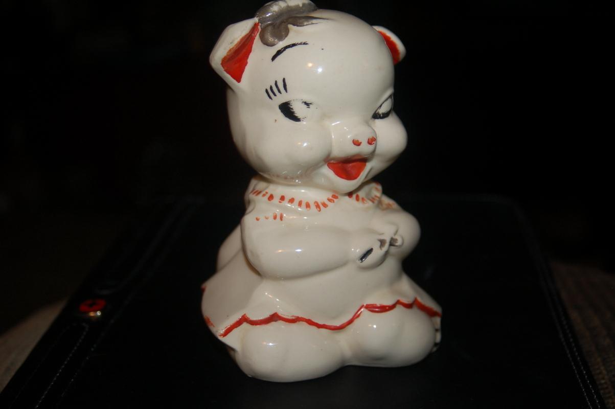ANTIQUE CERAMIC PIGGY BANK-SHAWNEE