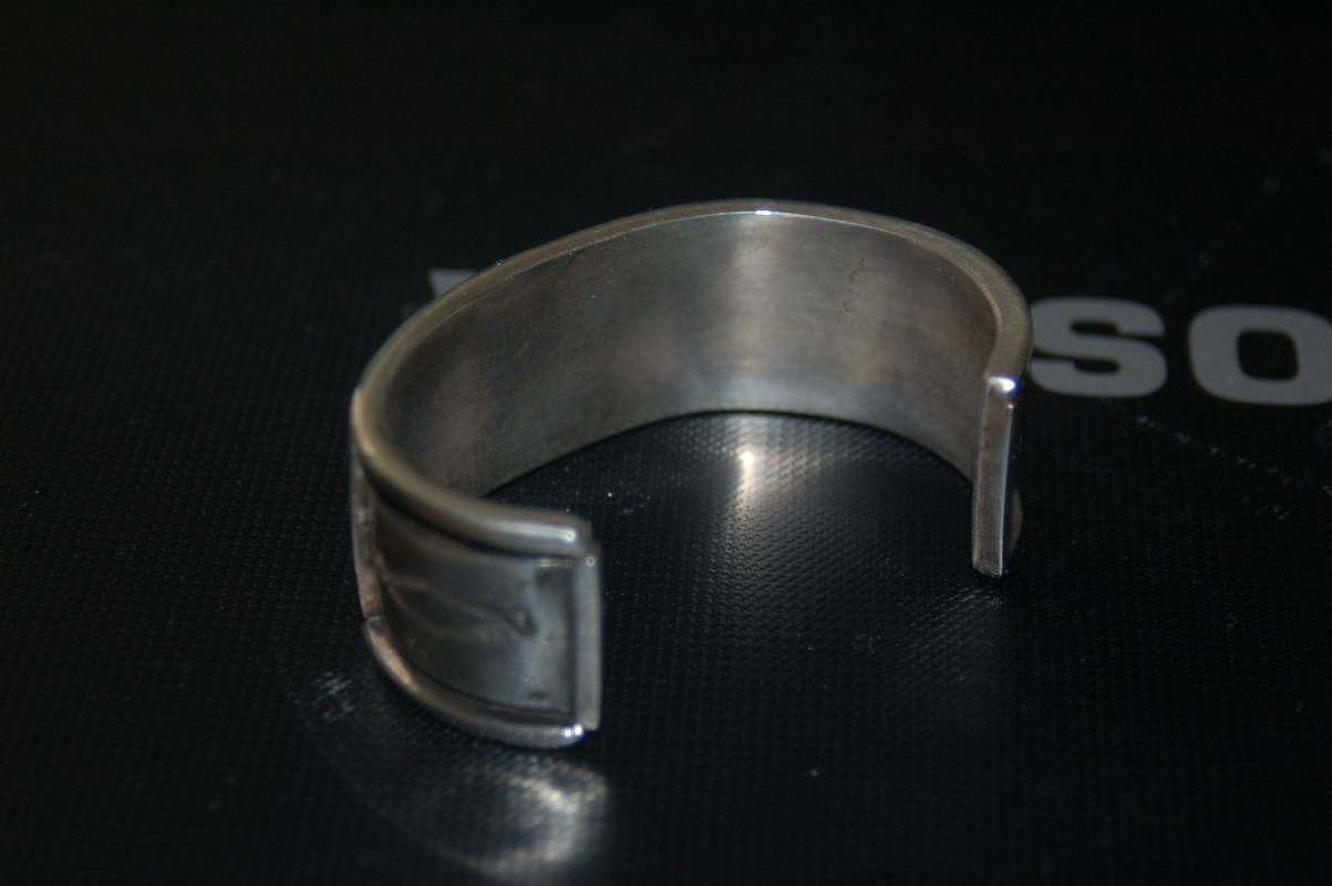 VINTAGE STERLING SILVER CUFF BRACELET WITH TURQOISE & GEMSTONES