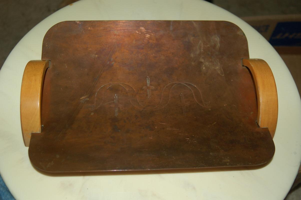 COPPER SERVING TRAY ART DECO