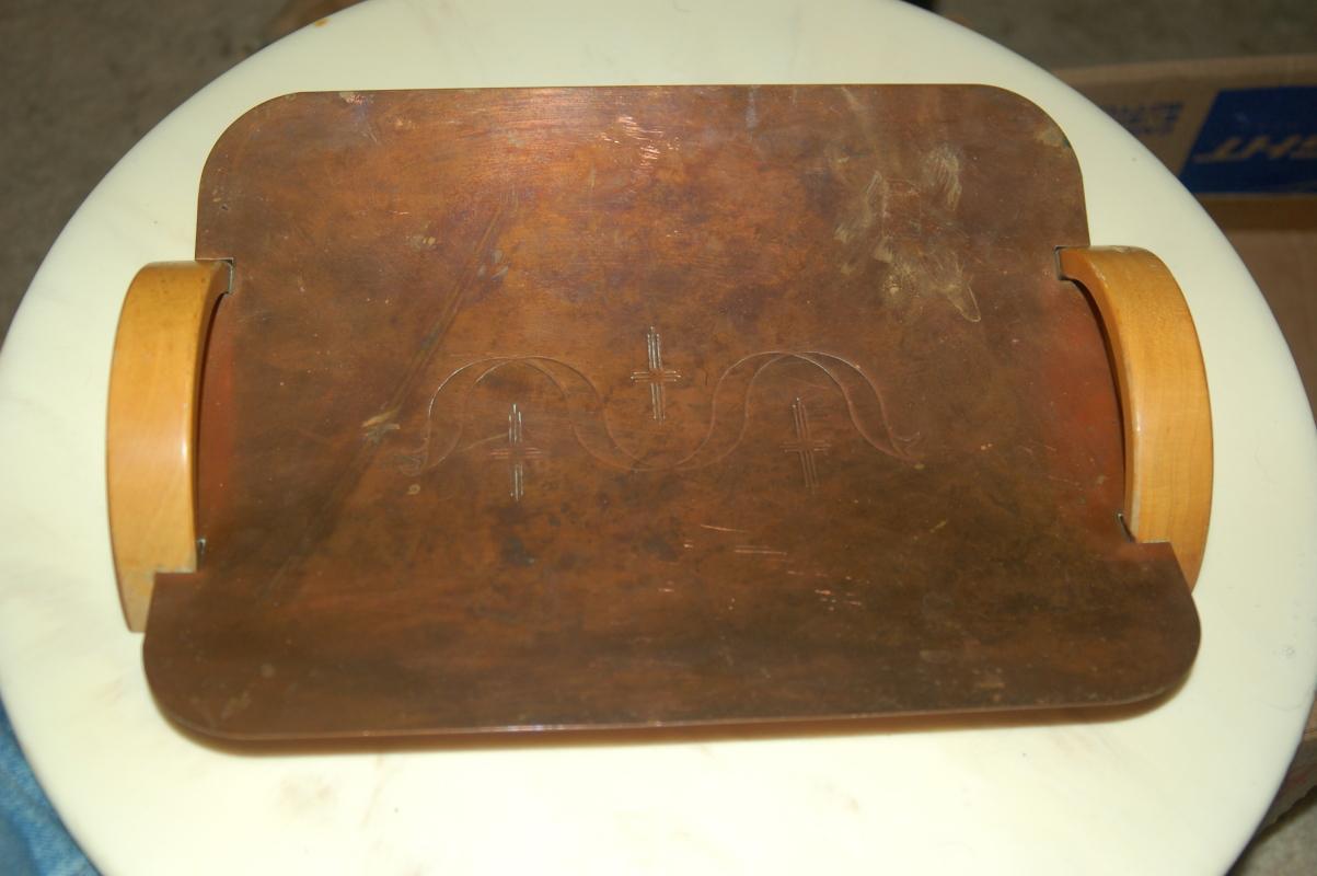 COPPER SERVING TRAY ART DECO