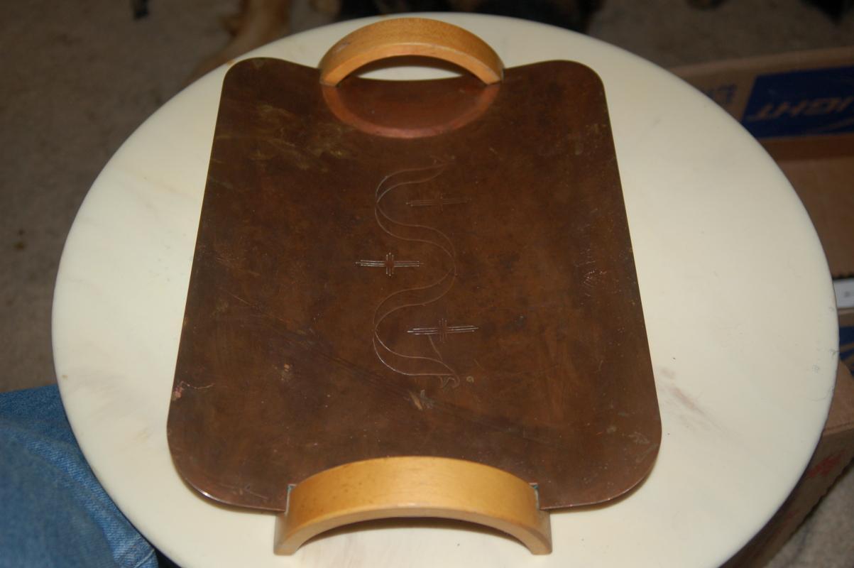 COPPER SERVING TRAY ART DECO