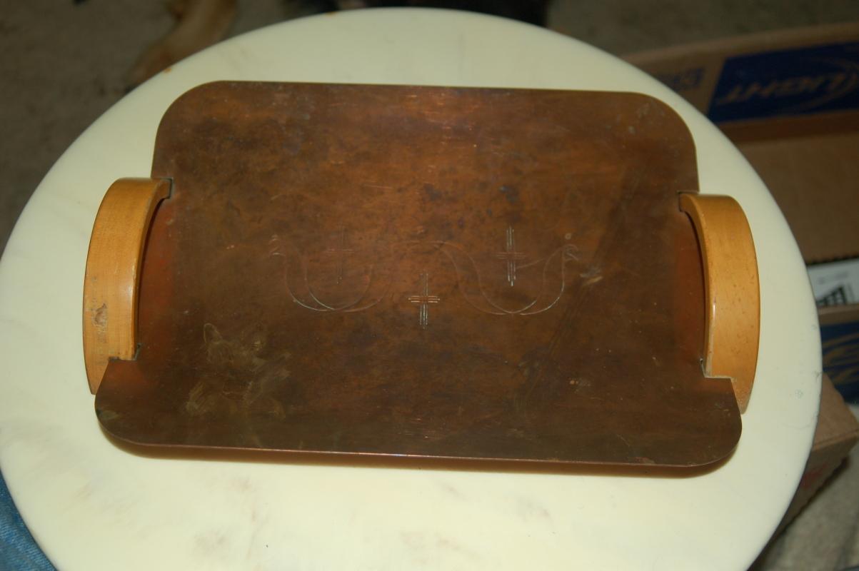 COPPER SERVING TRAY ART DECO
