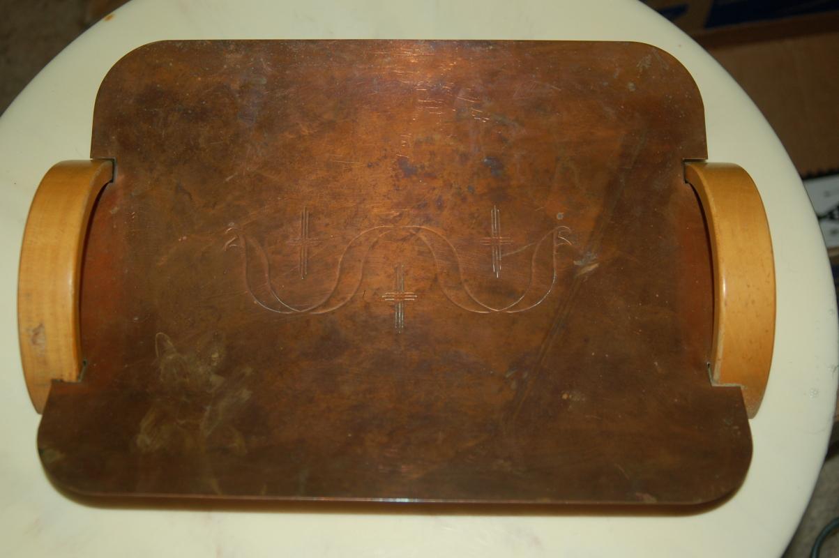 COPPER SERVING TRAY ART DECO