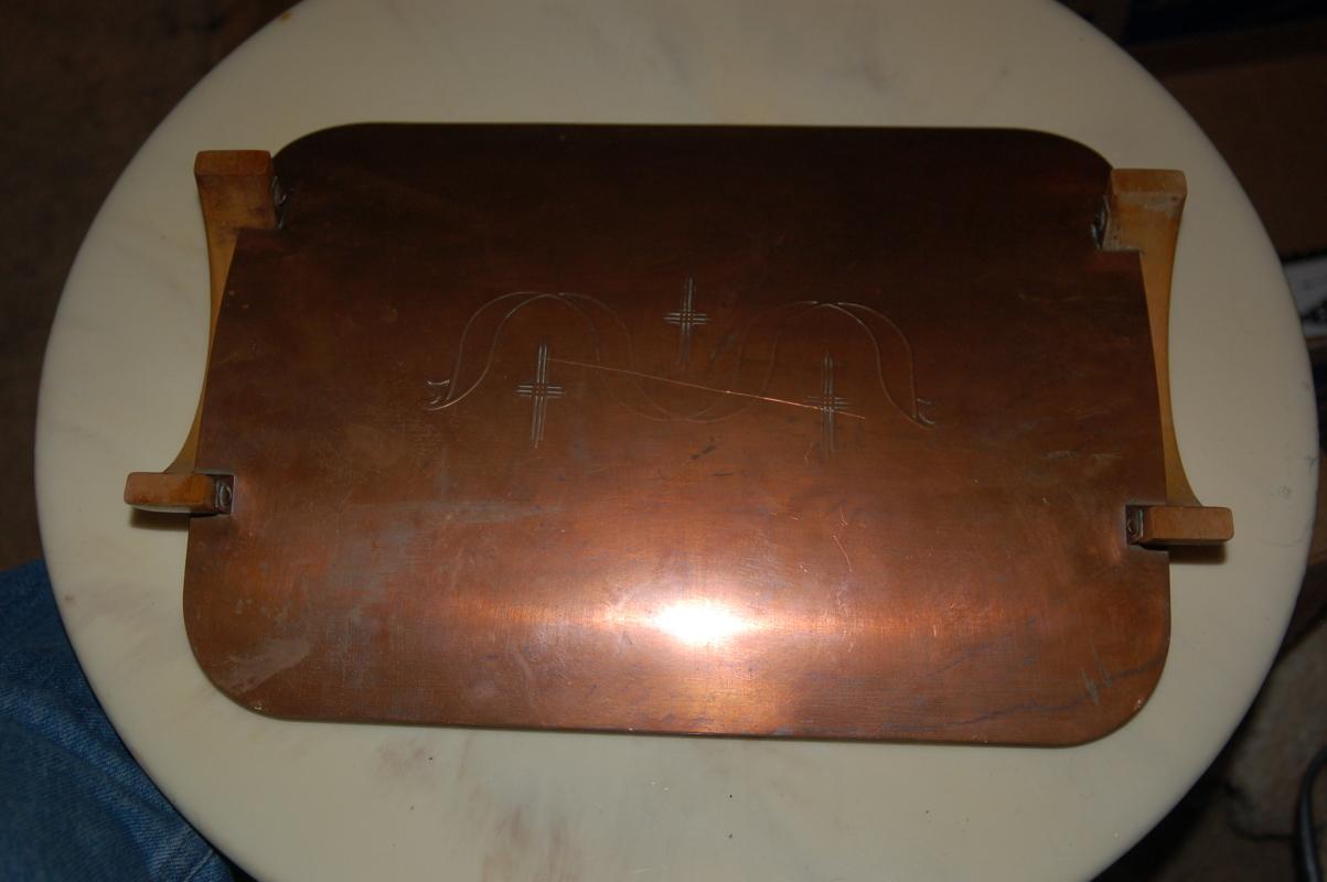 COPPER SERVING TRAY ART DECO