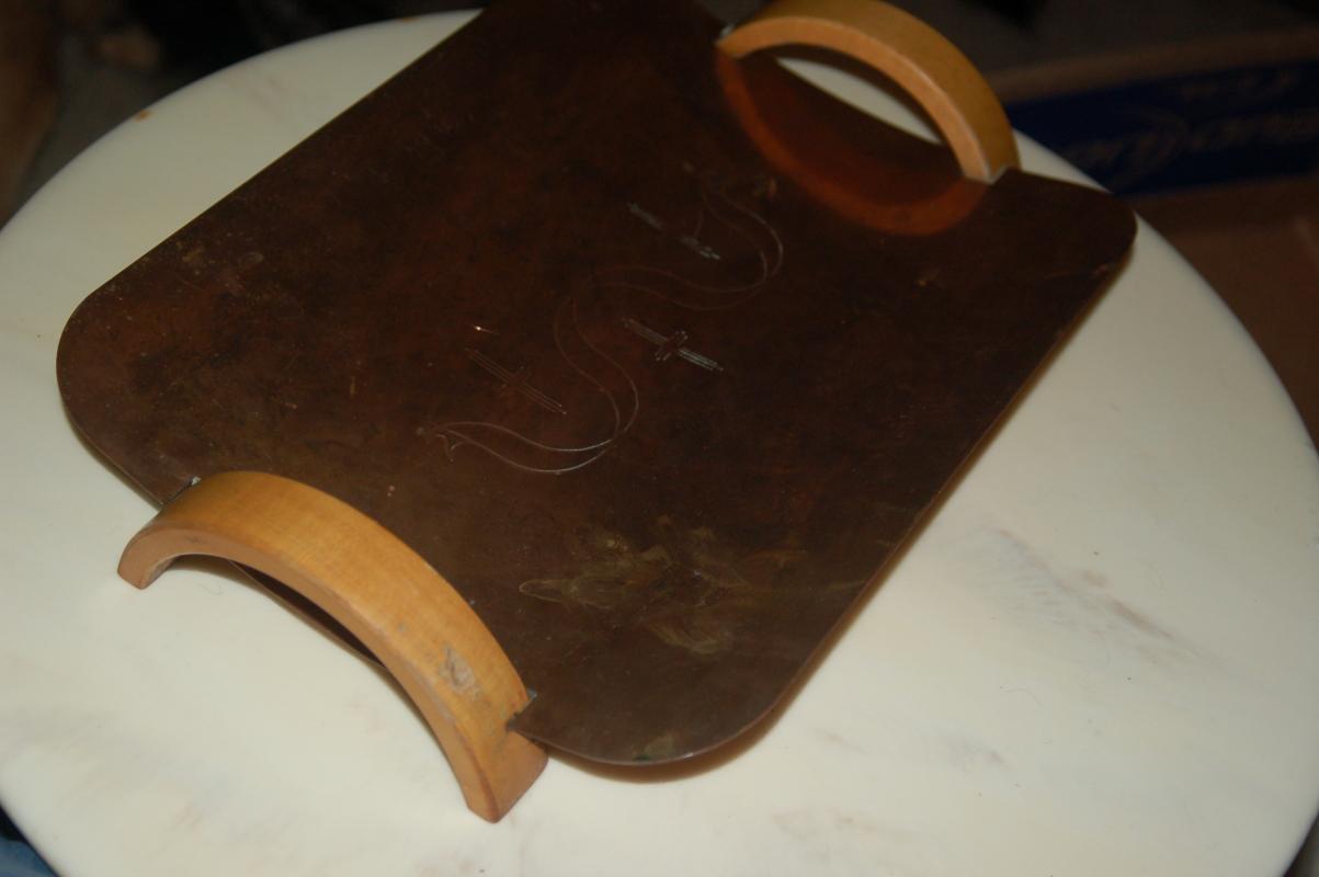 COPPER SERVING TRAY ART DECO