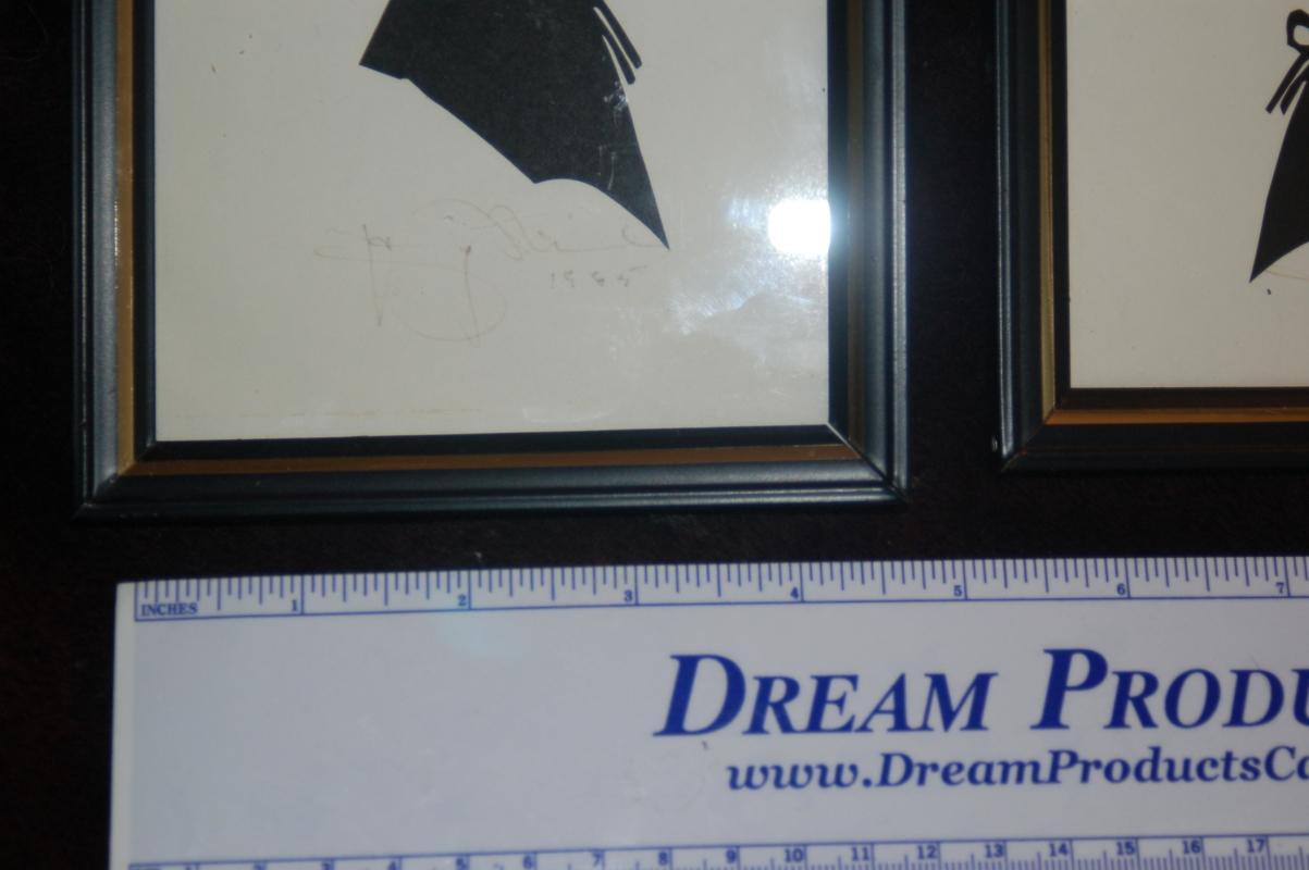 ANTIQUE SILHOUETTES ARTIST SIGNED - PAIR