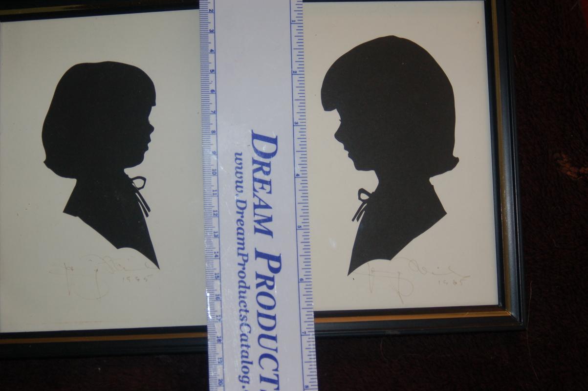 ANTIQUE SILHOUETTES ARTIST SIGNED - PAIR