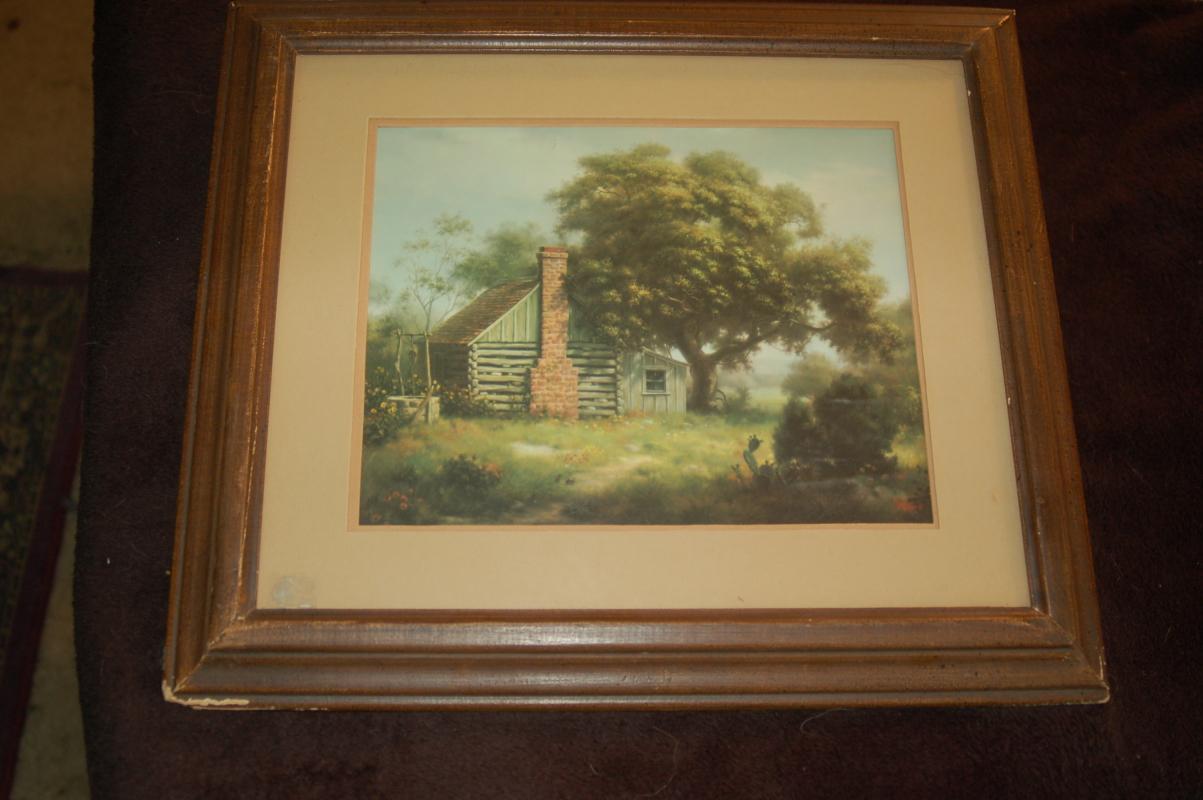 VINTAGE COLOR LITHOGRAPH LANDSCAPE