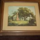 VINTAGE COLOR LITHOGRAPH LANDSCAPE