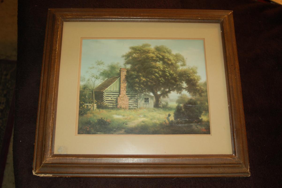 VINTAGE COLOR LITHOGRAPH LANDSCAPE