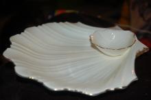 MIKASA FINE BONE CHINA CHIP DIP SHELL DISH