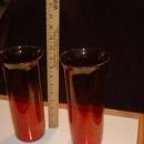 PAIR OF RUBY RED GLASS VASES