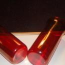 PAIR OF RUBY RED GLASS VASES