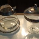BEAUTIFUL VINTAGE SILVER TRIM SERVING SET