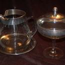 BEAUTIFUL VINTAGE SILVER TRIM SERVING SET