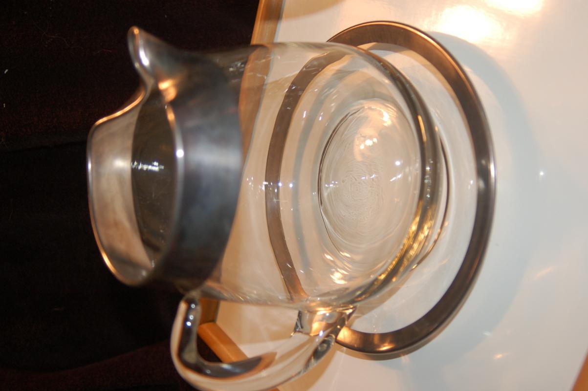 BEAUTIFUL VINTAGE SILVER TRIM SERVING SET