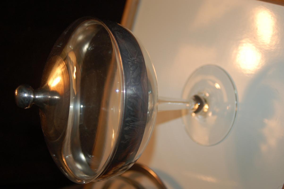 BEAUTIFUL VINTAGE SILVER TRIM SERVING SET