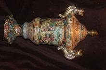 ANTIQUE ORIENTAL URN HAND PAINTED