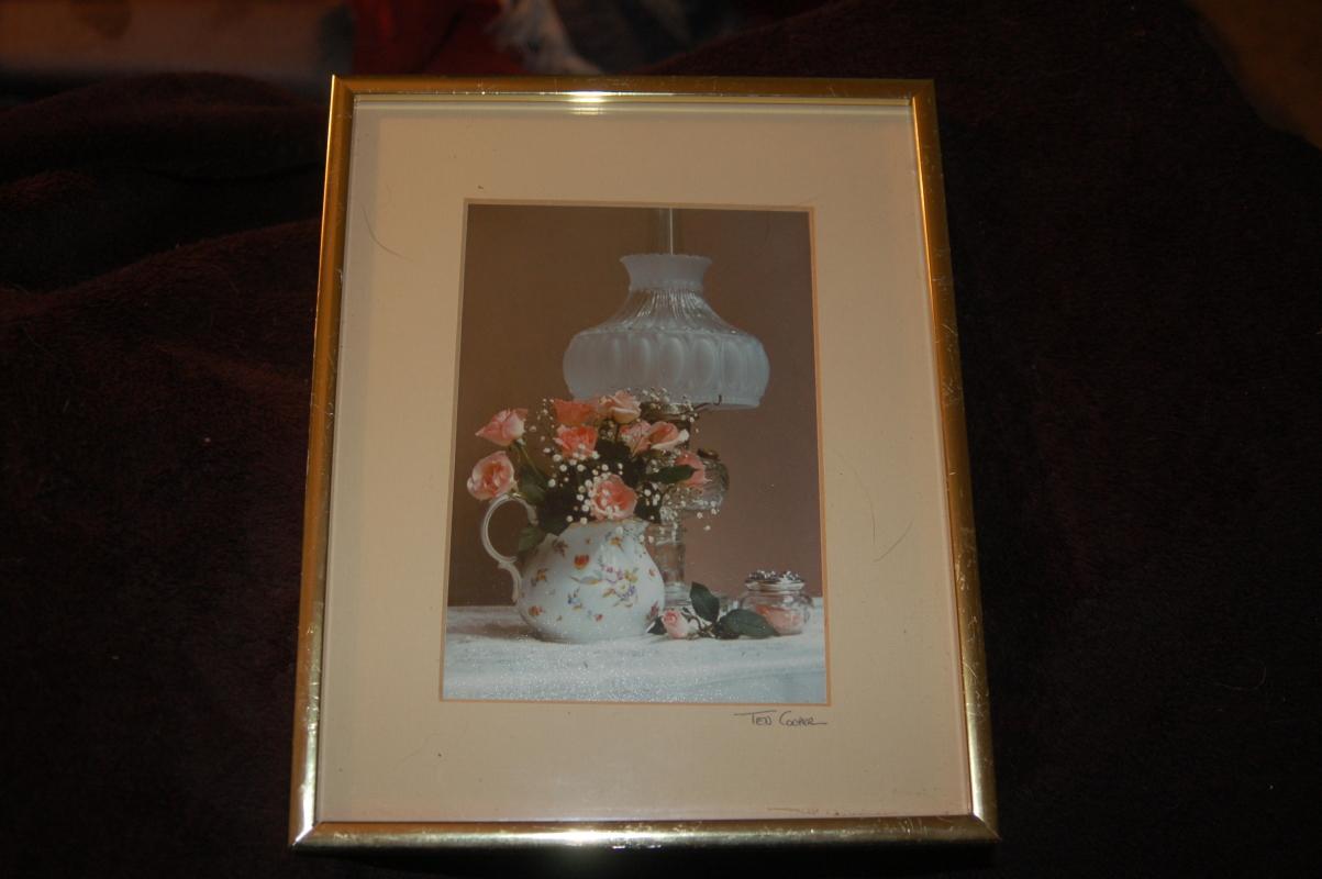 PHOTOGRAPH SIGNED BY ARTIST TED COOPER A STILL LIFE STUDY FRAMED
