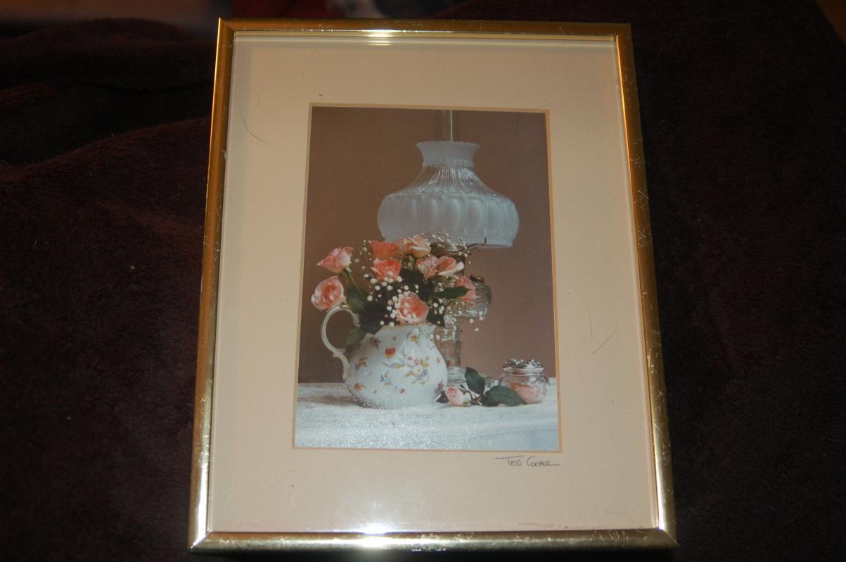 PHOTOGRAPH SIGNED BY ARTIST TED COOPER A STILL LIFE STUDY FRAMED