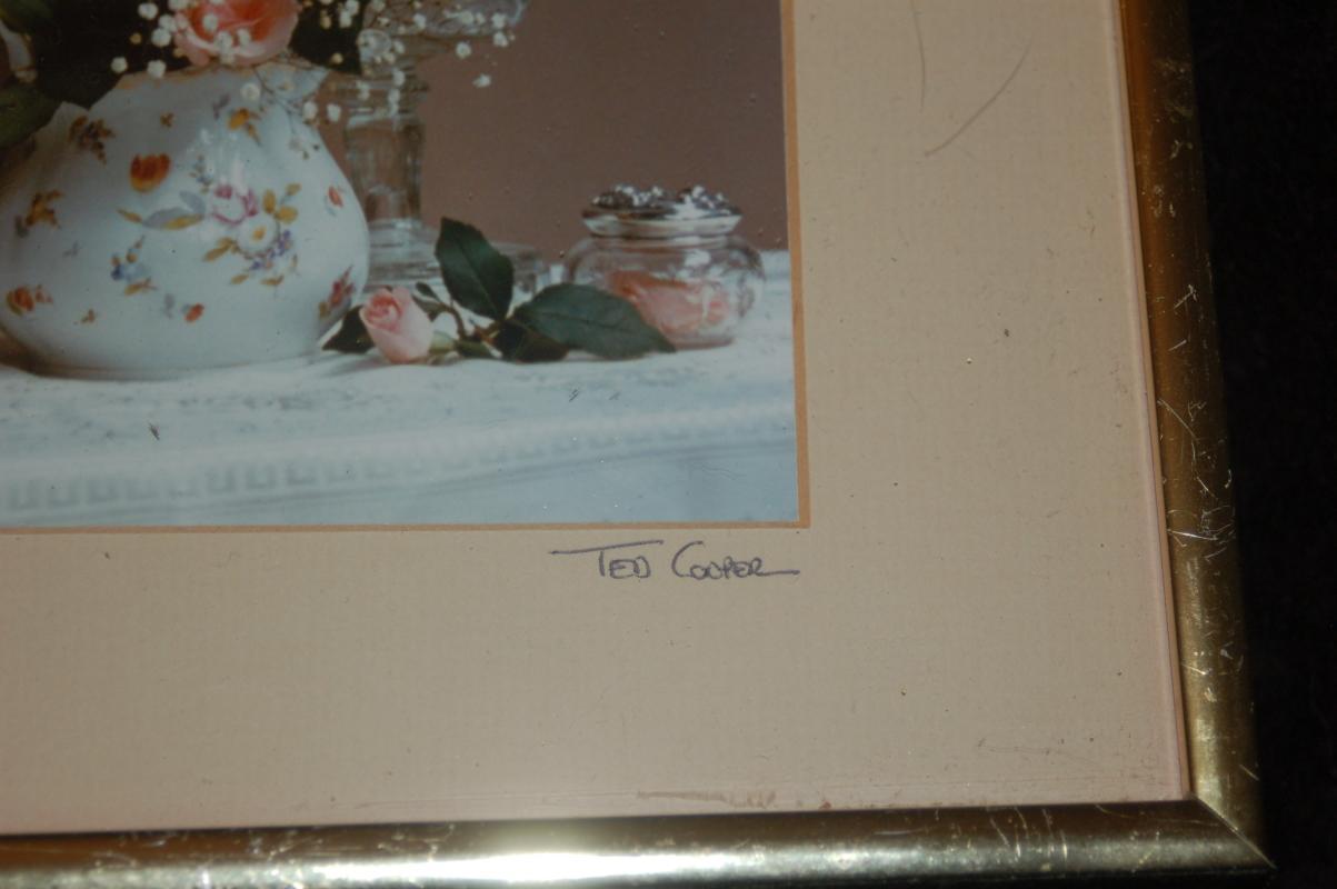 PHOTOGRAPH SIGNED BY ARTIST TED COOPER A STILL LIFE STUDY FRAMED