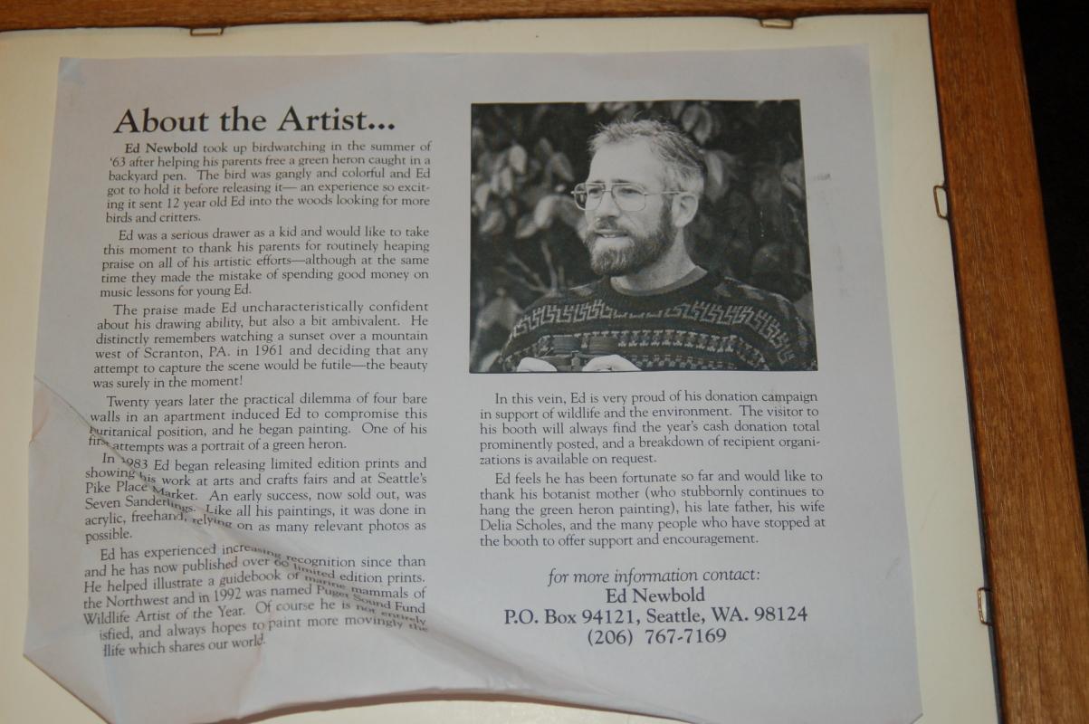 PHOTOGRAPH SIGNED BY ARTIST BY ED NEWBOLD FRAMED