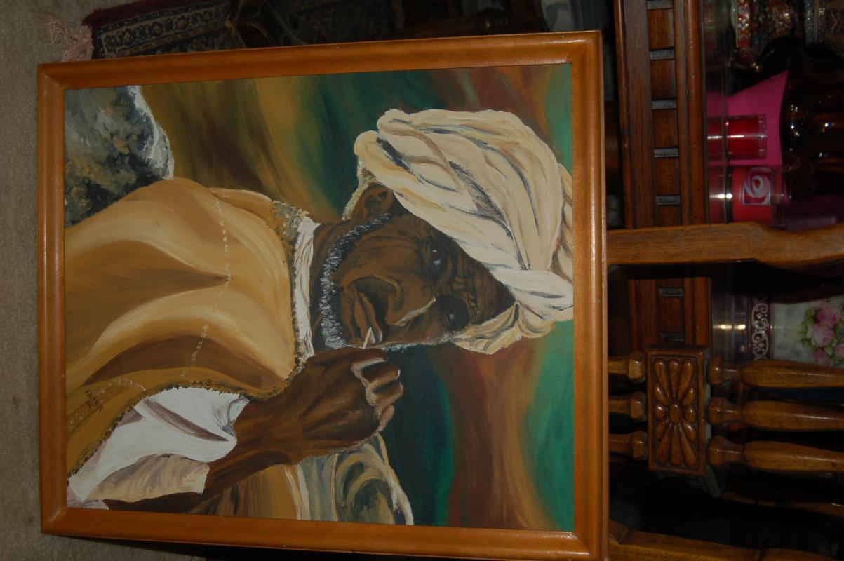 STRIKING PAINTING IN FRAME SIGNED BY ARTIST ON CANVAS!