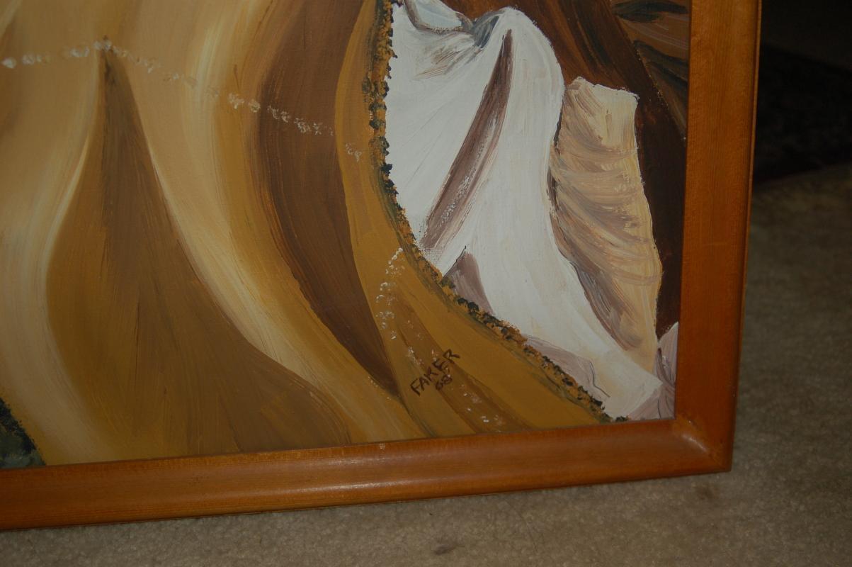 STRIKING PAINTING IN FRAME SIGNED BY ARTIST ON CANVAS!