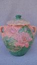 Pink Water Lily Roseville 1-8 Cookie Jar - 1940s