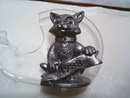 Ricker pewter cat / rhinestone collar 1988