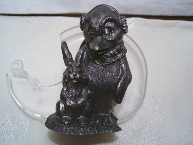 penguin/rabbit friends Ricker pewter