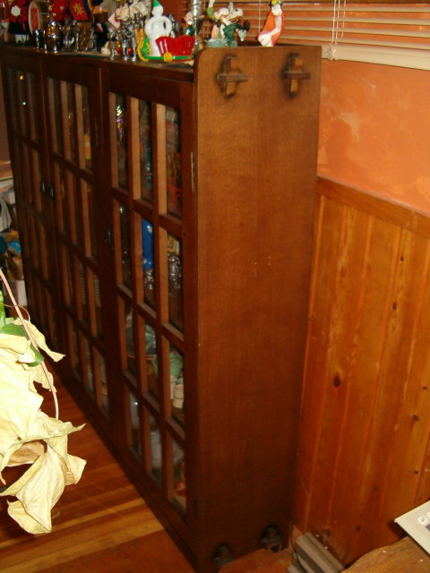 mission style bookcase 3-door pegged