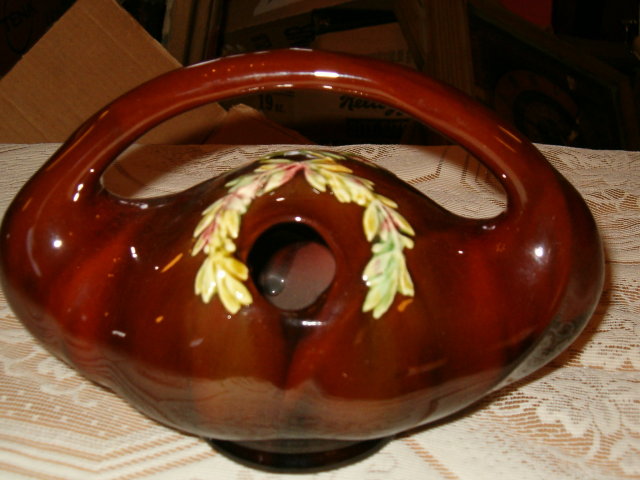 Basket vase Peters & Reed pottery