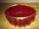 '' Alberto Dona'' ( Venice Italy 1944-) Murano art glass Oval ( 9'' X 5 '' ) Ribbed/ Bubble Bowl