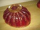 '' Alberto Dona'' ( Venice Italy 1944-) Murano art glass Oval ( 9'' X 5 '' ) Ribbed/ Bubble Bowl