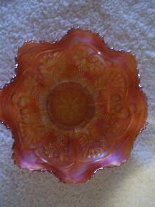 Vintage Fenton Peacock and Grape Bowl