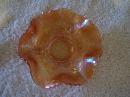 Vintage, Fenton , Little Fishes , 3 ball feet , Ruffled , 6'' Bowl
