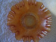 Fenton ,Perison Medallion , 3/1 Cremp , Ruffled Bowl