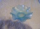 Fenton ,Hearts & Flowers , Ice Blue, Saw Tooth, Ruffled Bowl