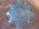 Fenton ,Hearts & Flowers , Ice Blue, Saw Tooth, Ruffled Bowl