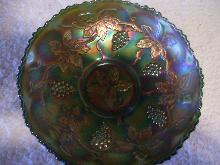 Vintage , Fenton , Vintage Pattern , Emerald Green , Saw tooth , Bowl