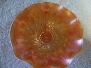 Vintage , Dugan Glass , Peach Opal , Rain Drop / Key hole , , Wavy , Collar Bowl