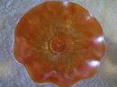 Vintage , Dugan Glass , Peach Opal , Rain Drop / Key hole , , Wavy , Collar Bowl