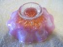 Vintage , Dugan Glass , Peach Opal , Rain Drop / Key hole , , Wavy , Collar Bowl
