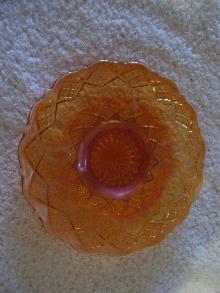 Vintage , Dugan Glass , Plate , Honey Comb and Beads