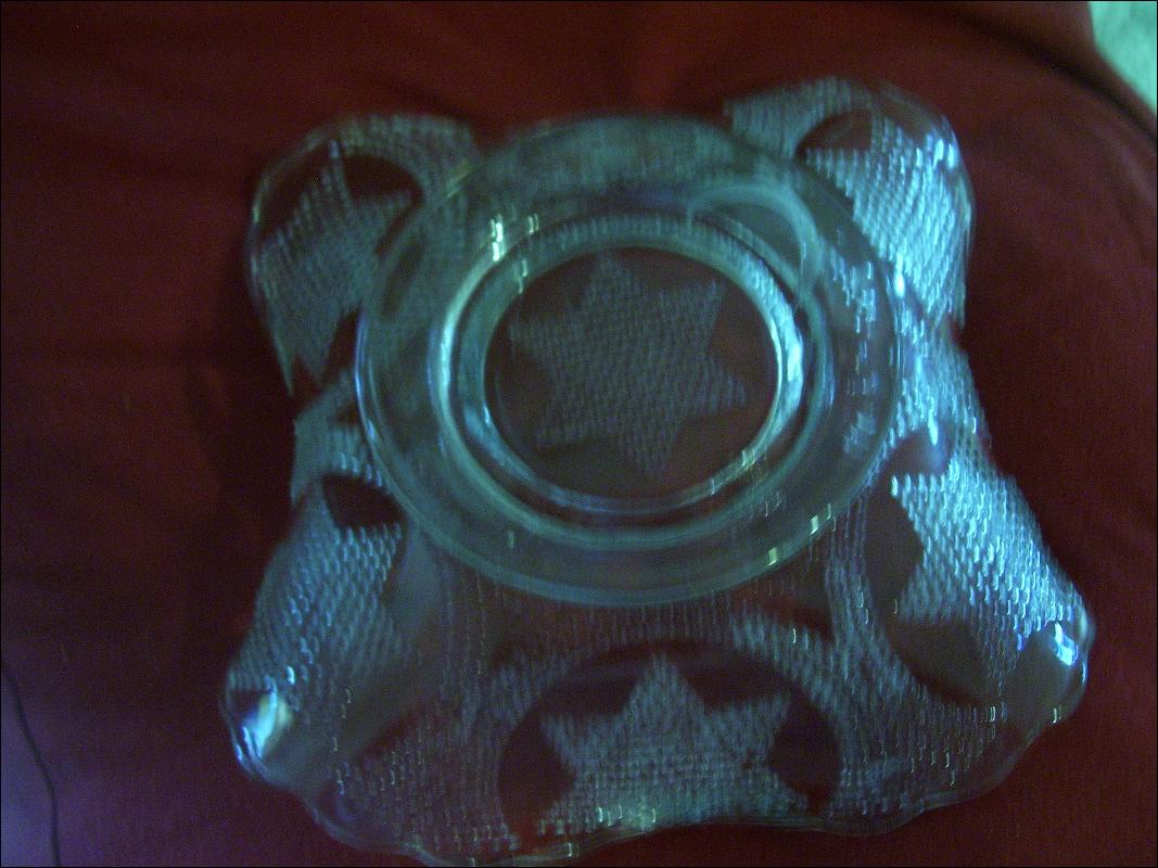 Vintage , Fenton Art Glass , Rare White Beaded Stars Handgrip Plate