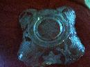 Vintage , Fenton Art Glass , Rare White Beaded Stars Handgrip Plate